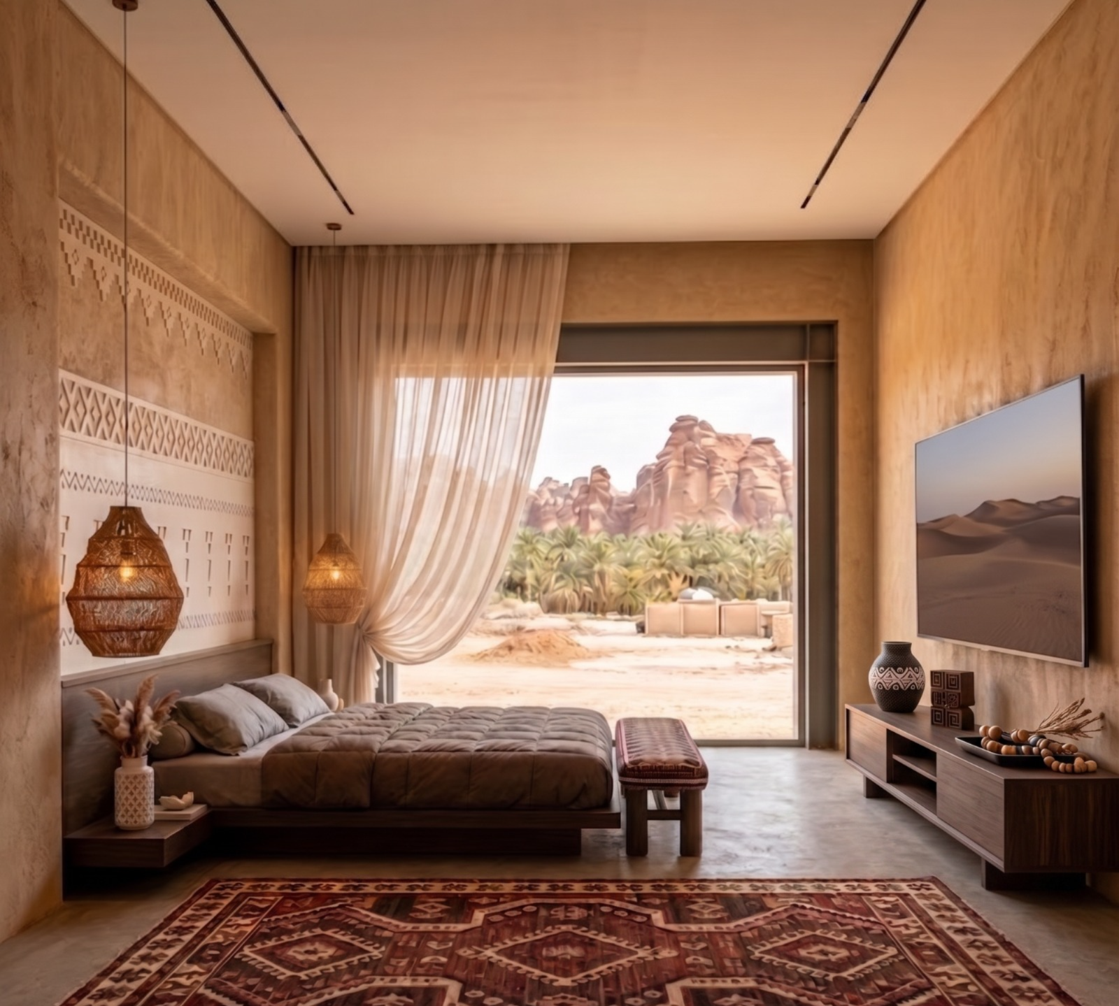 One&Only Portonovi's exterior featuring a luxurious coastal resort with terracotta-roofed villas, lush gardens, and pools by the sea. Majestic mountains and blue sky in the background.